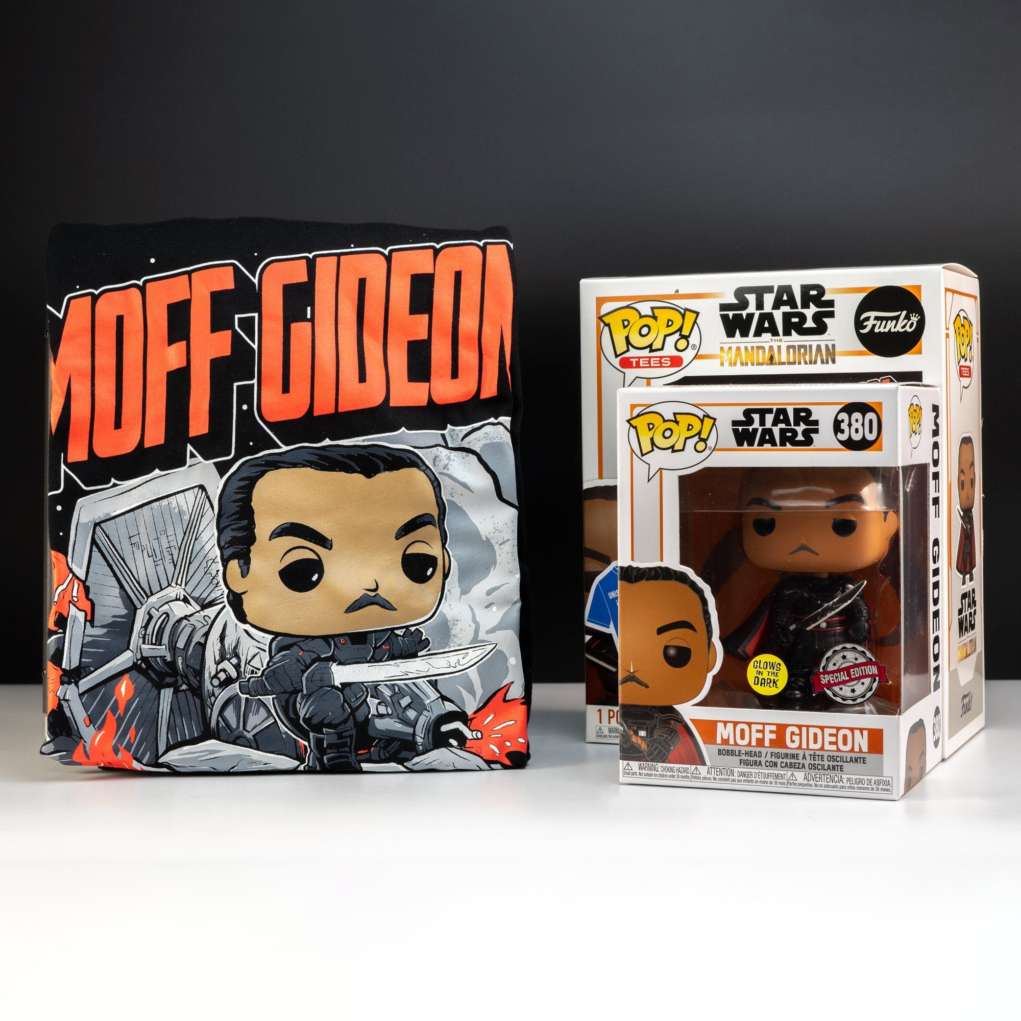 Star Wars The Mandalorian Moff Gideon Pop! Vinyl and Tee Set - GeekCore