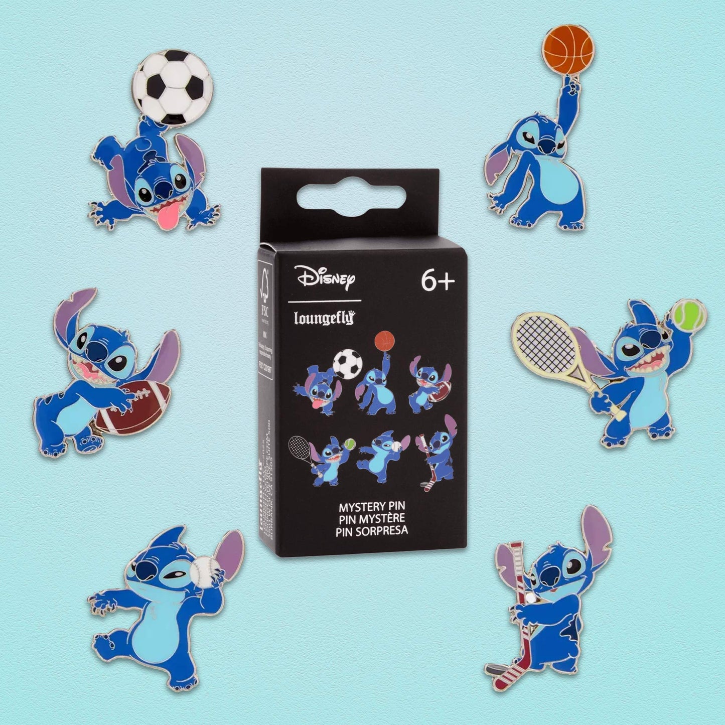 Loungefly x Disney Stitch Sport Poses Blind Box Mystery Pin