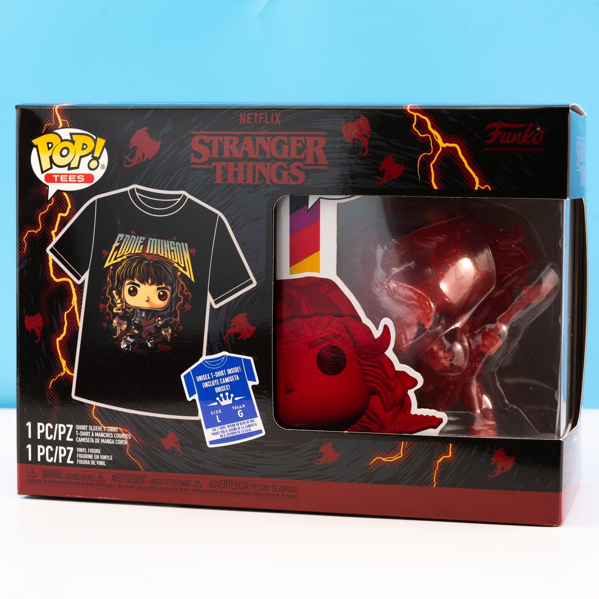 Stranger Things Hunter Eddie with Guitar Pop! Vinyl and Tee Set - GeekCore