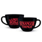 Stranger Things The Upside Down Cappuccino Cup with Demogorgon Coffee Stencil - GeekCore
