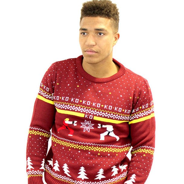 Street Fighter Ryu Vs. Ken Christmas Jumper / Sweater - GeekCore