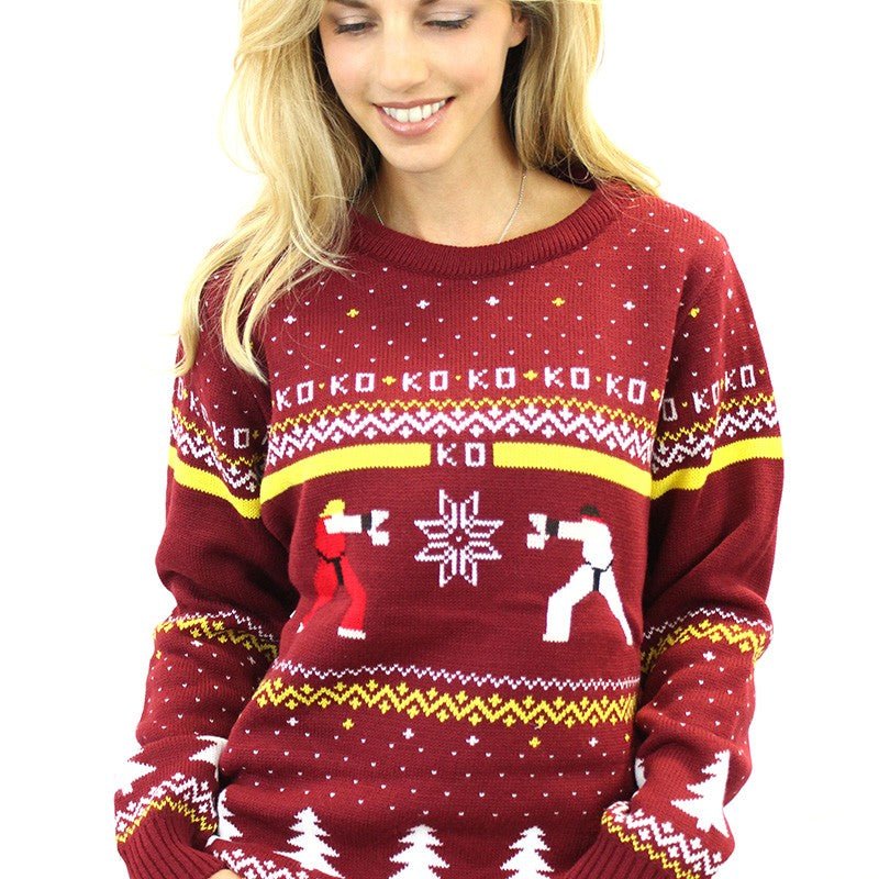 Street Fighter Ryu Vs. Ken Christmas Jumper / Sweater - GeekCore