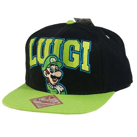 Super Mario Luigi Black Snapback Cap - GeekCore