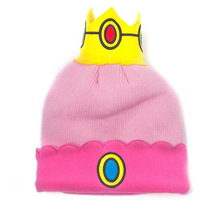 Super Mario - Princess Peach Pink Crown Beanie Hat - GeekCore