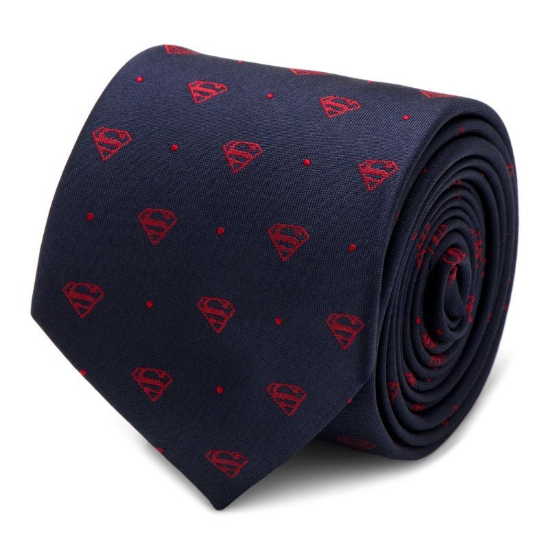 Superman Navy with Red Dot Silk Tie - GeekCore