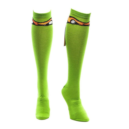 Teenage Mutant Ninja Turtles Mike Knee High Socks with Orange Ribbon - GeekCore