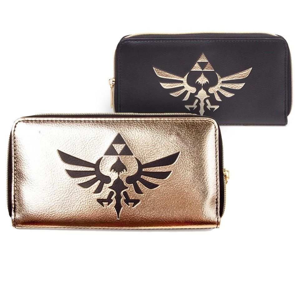 The Legend of Zelda Black and Gold Zip - Around Purse - GeekCore