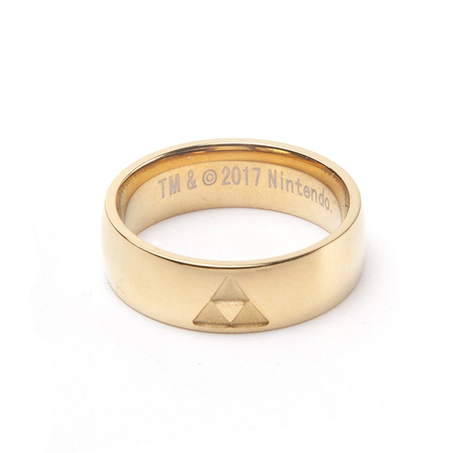 The Legend of Zelda Golden Band Ring with Triforce Logo - GeekCore