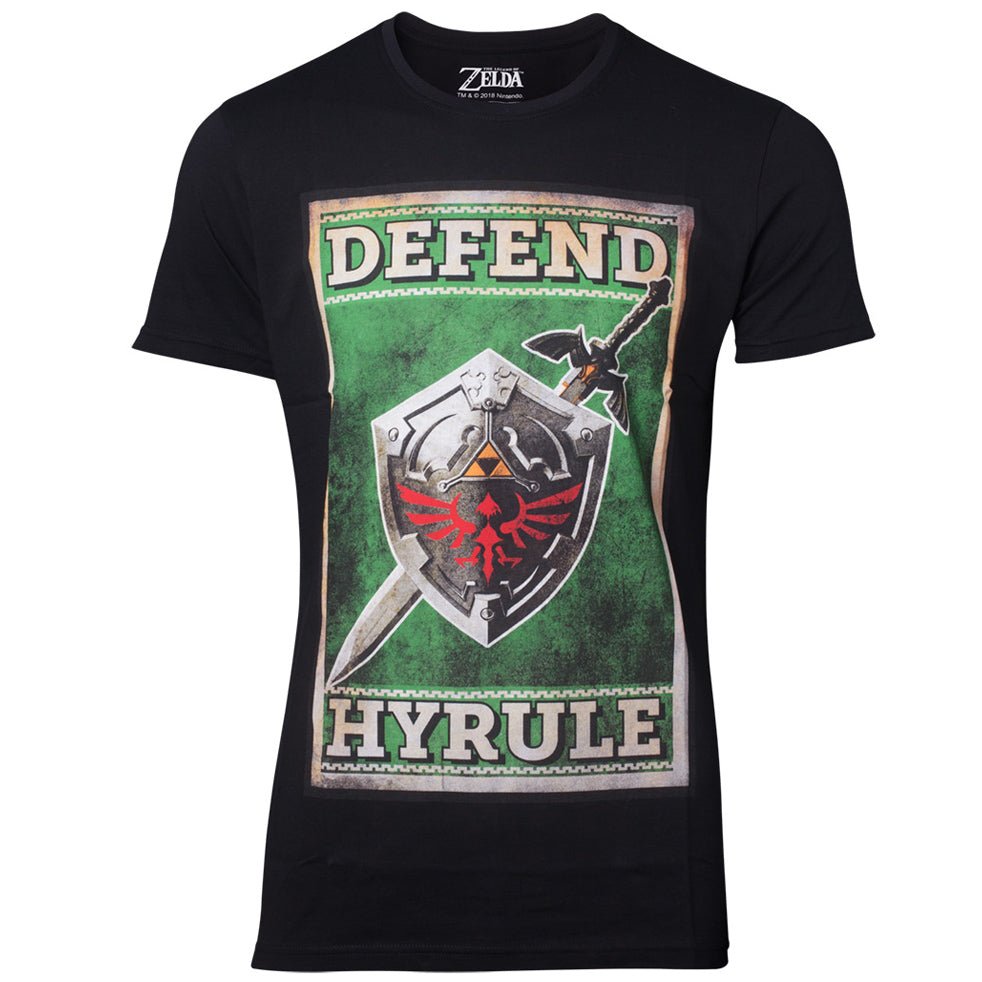 The Legend of Zelda Sword and Shield Propaganda T - Shirt - GeekCore