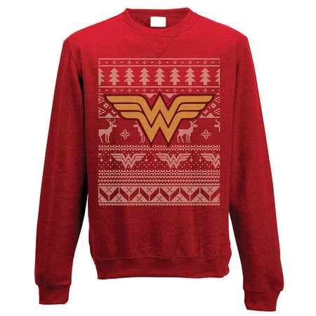 Wonder Woman Fairisle Christmas Jumper - X - Large - GeekCore