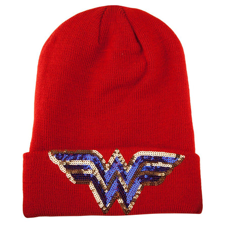 Wonder Woman Sequin Beanie Hat - GeekCore