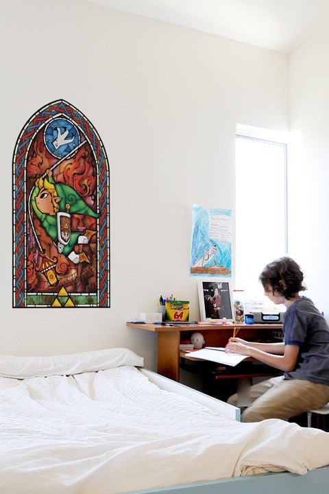 Zelda Stained Glass Wall Decal (Grappling Hook) - GeekCore