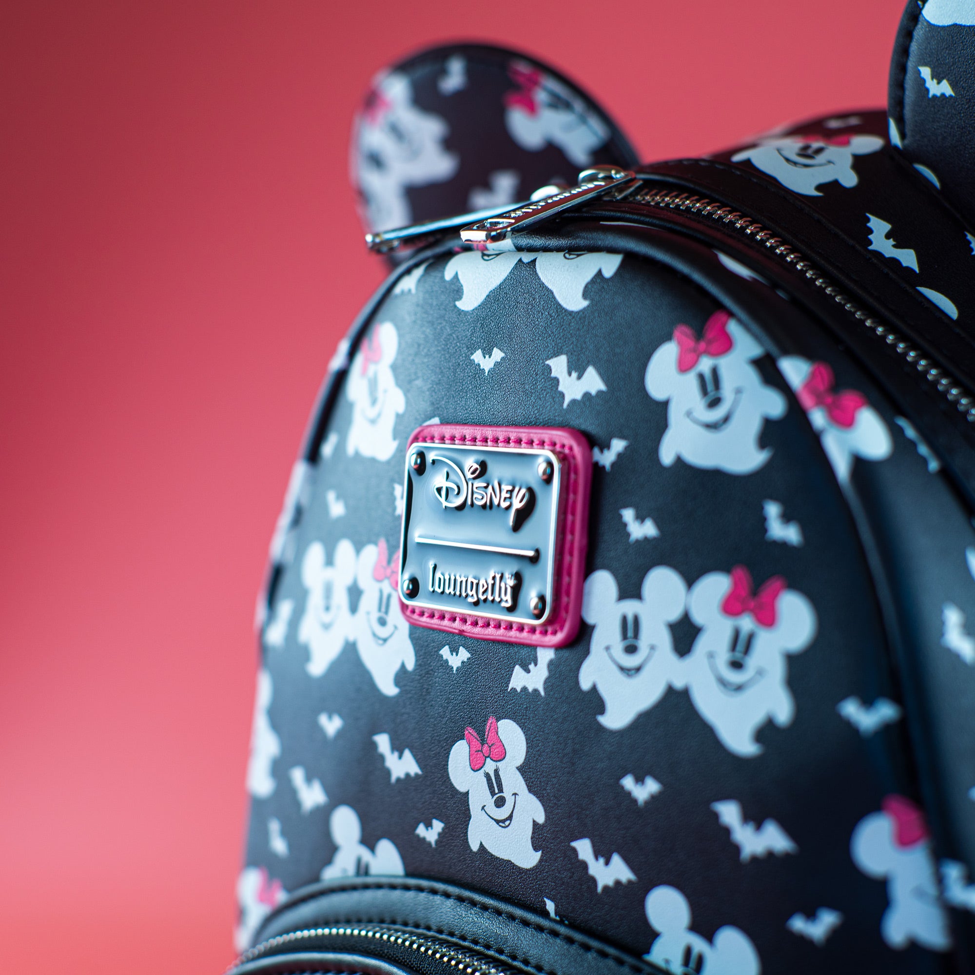 Loungefly x Disney Ghost Mickey and Minnie Glow in the Dark Print Mini Backpack