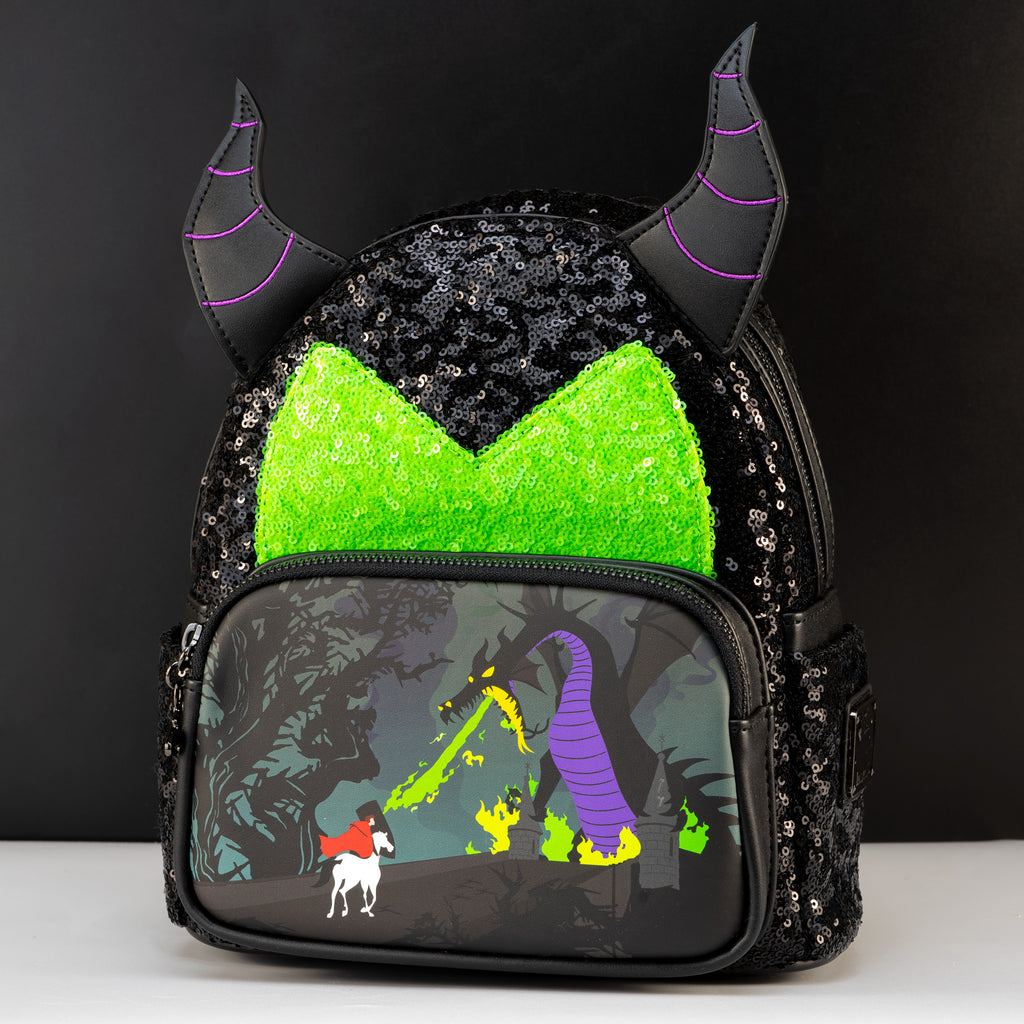 Loungefly x Disney Sleeping Beauty Maleficent Sequins Mini Backpack