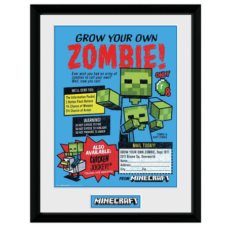 Minecraft Zombie Framed Print